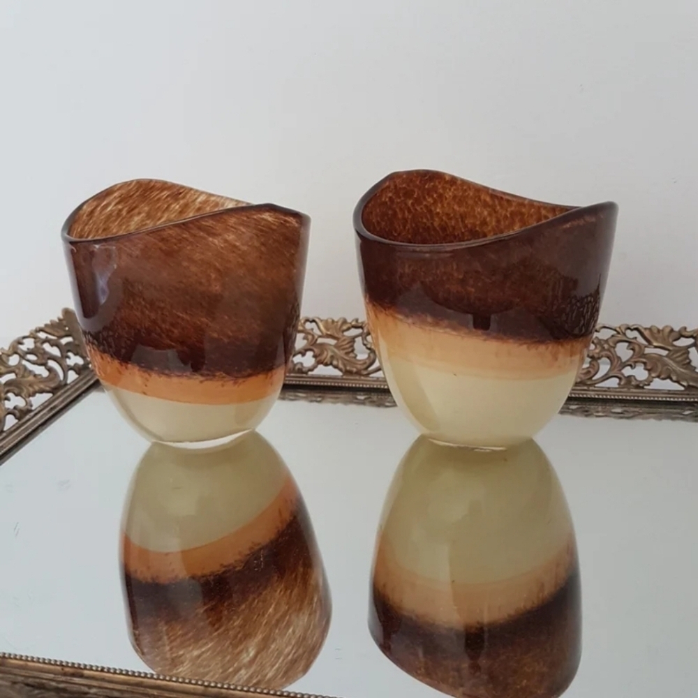 Blown Glass 8oz Drinking Glasses Freeform Bar Glasses Birthday Housewarming Gift
